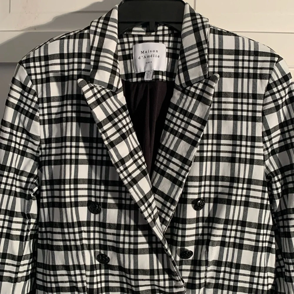 Maison D' Amelie Paris Black & White Blazer EUC
